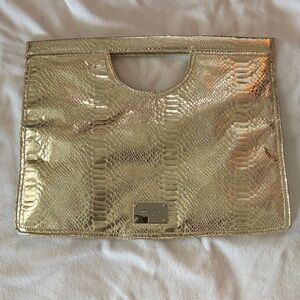 Nine West Gold Snakeskin Clutch